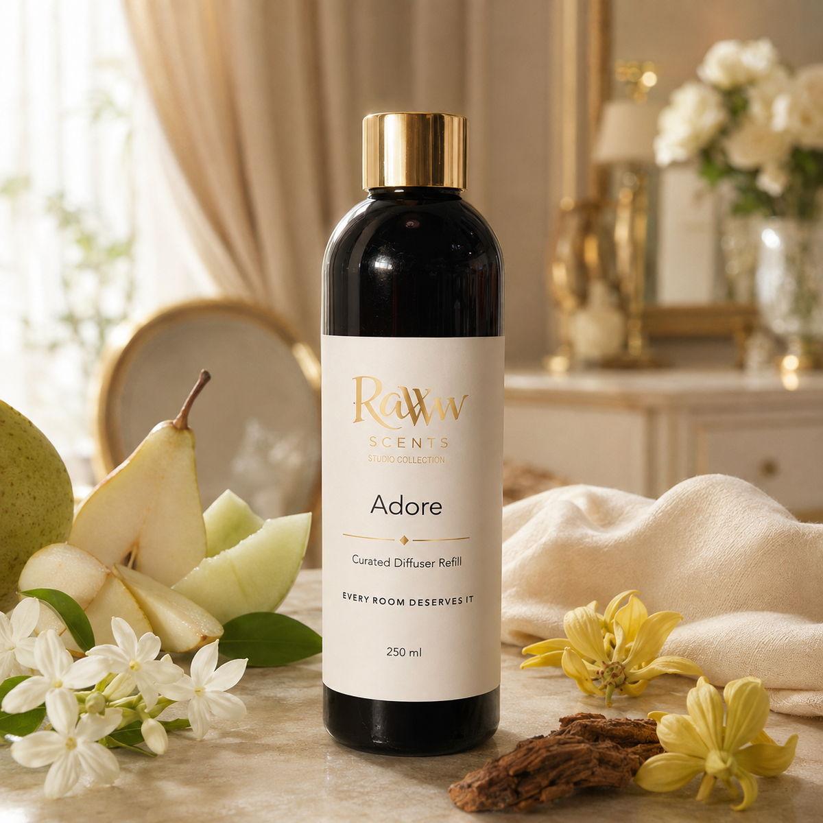 Raww Scents Adore designer perfume inspired diffuser refill, 250 mL