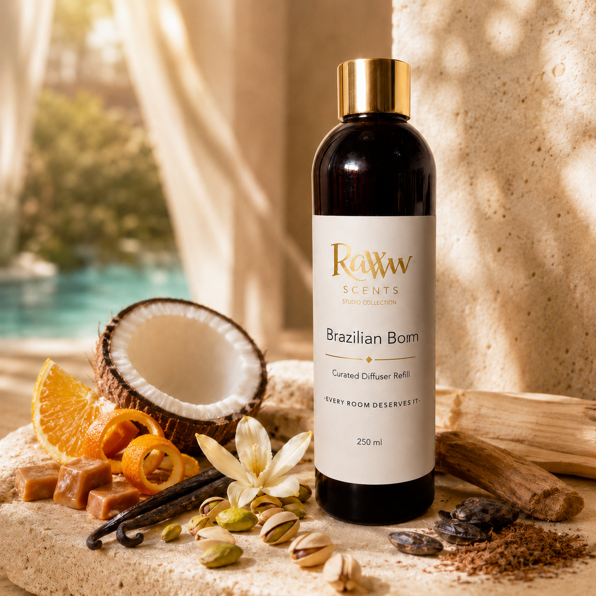 Raww Scents Copacabana designer perfume inspired diffuser refill, 250 mL