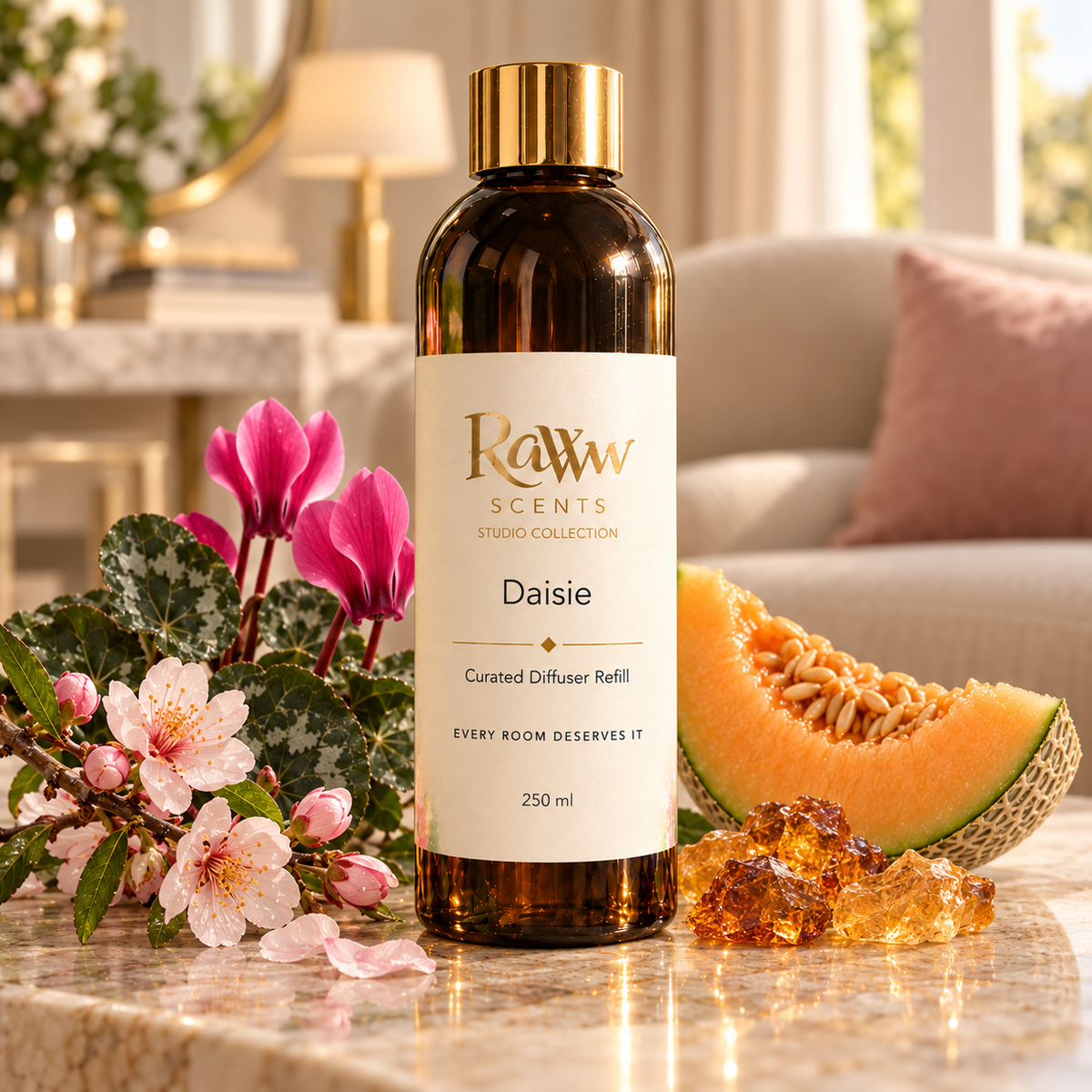 Raww Scents Daisie designer perfume inspired diffuser refill, 250 mL