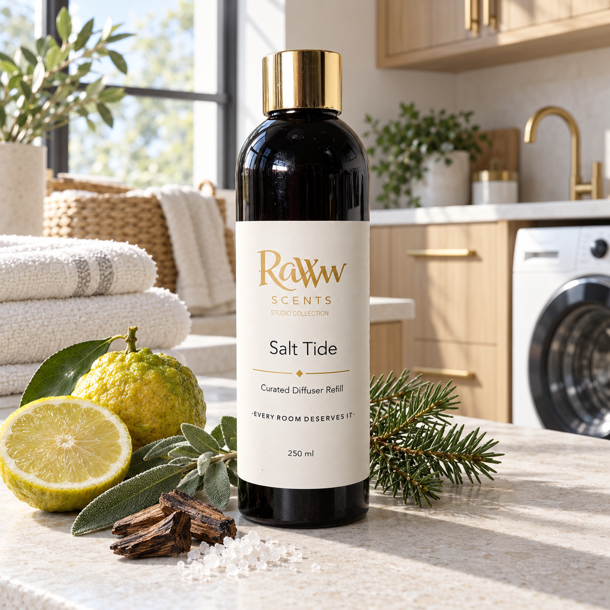 Raww Scents Salt Tide designer perfume inspired diffuser refill, 250 mL