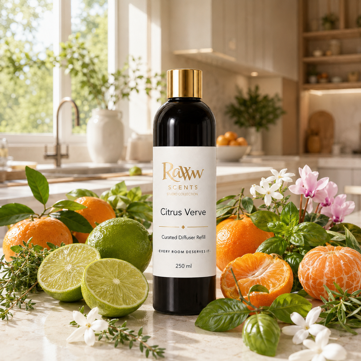 Raww Scents Citrus Verve designer perfume inspired diffuser refill, 250 mL