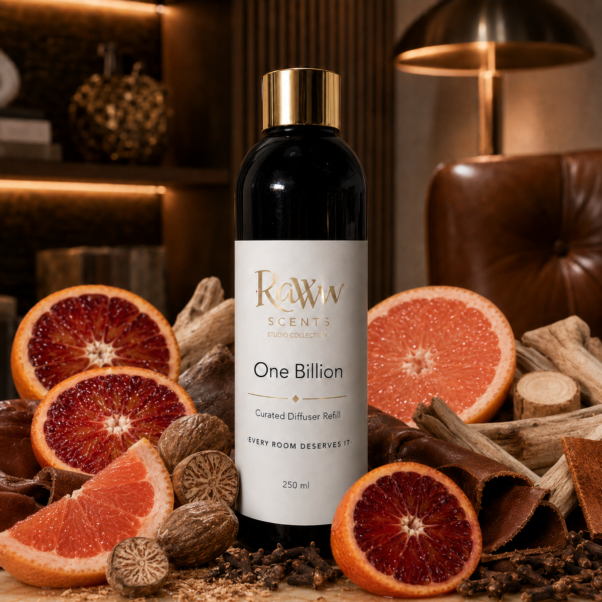 Raww Scents Gilded Gent designer perfume inspired diffuser refill, 250 mL