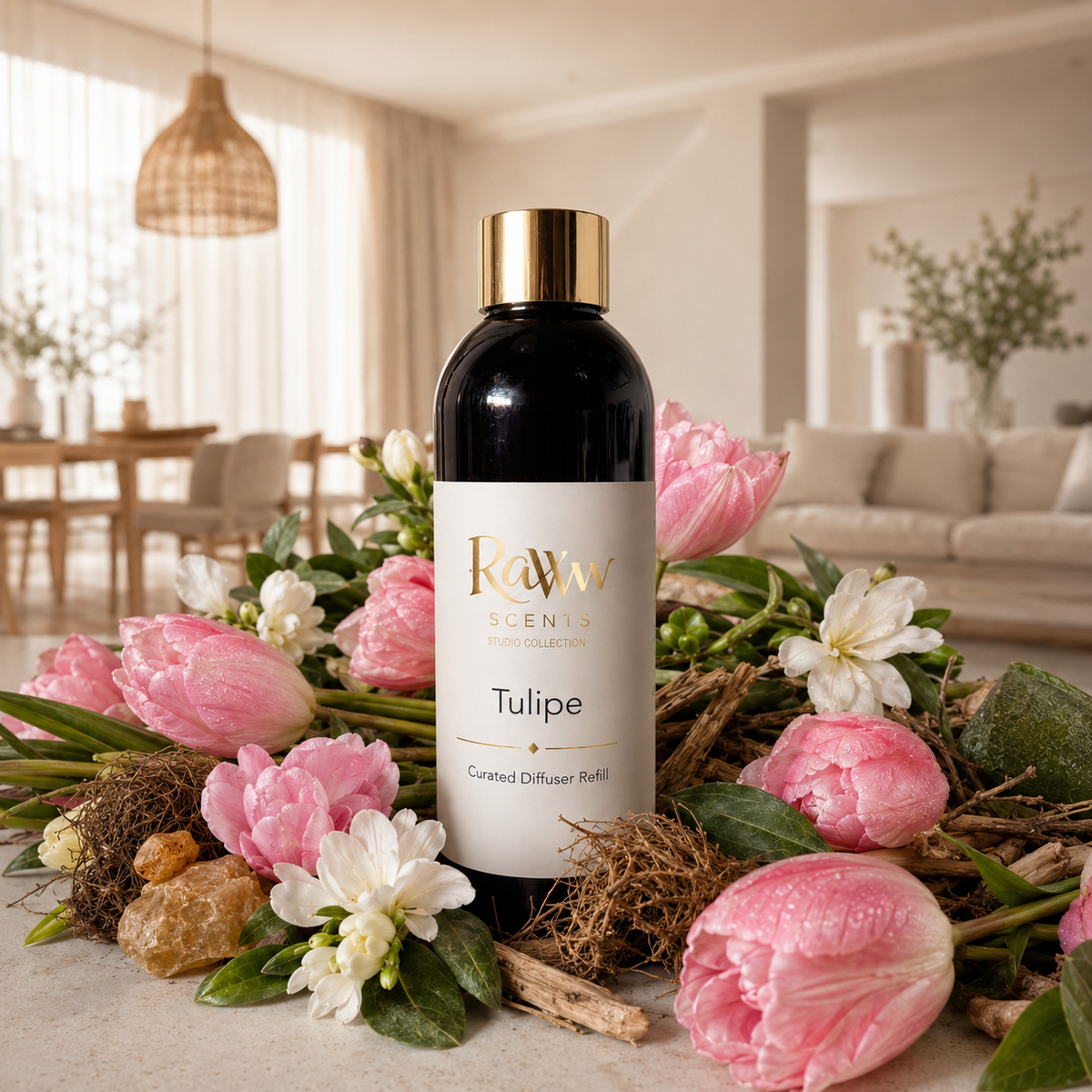 Raww Scents Tulipe designer perfume inspired diffuser refill, 250 mL